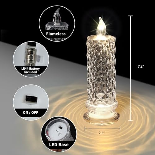Flameless LED Candles with Christmas Decor