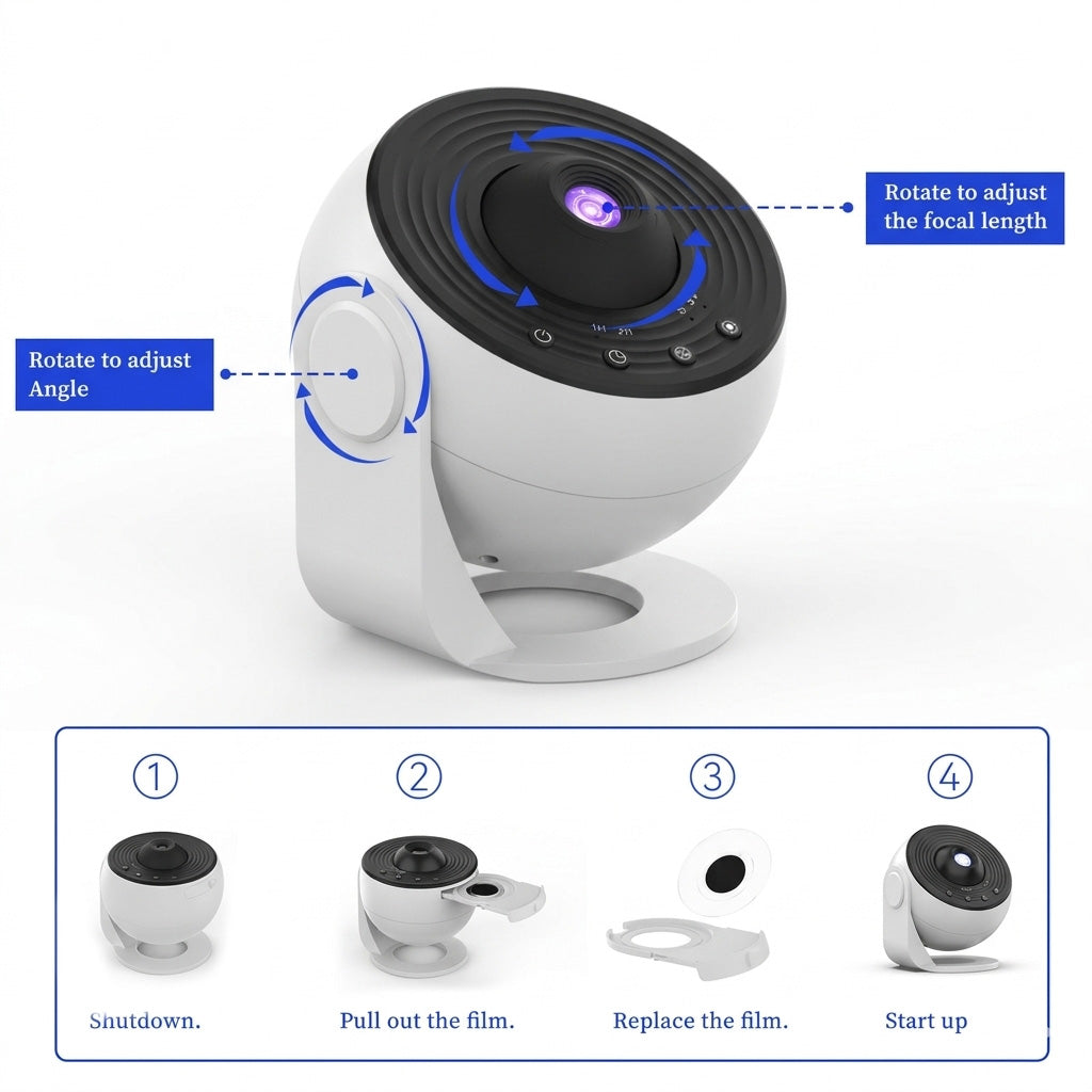 Planetarium Projector Pro for Bedroom – Pro Version with Speaker & White Noise