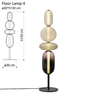 Glass Gourd String Floor Lamp