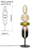 Glass Gourd String Floor Lamp