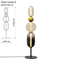 Glass Gourd String Floor Lamp