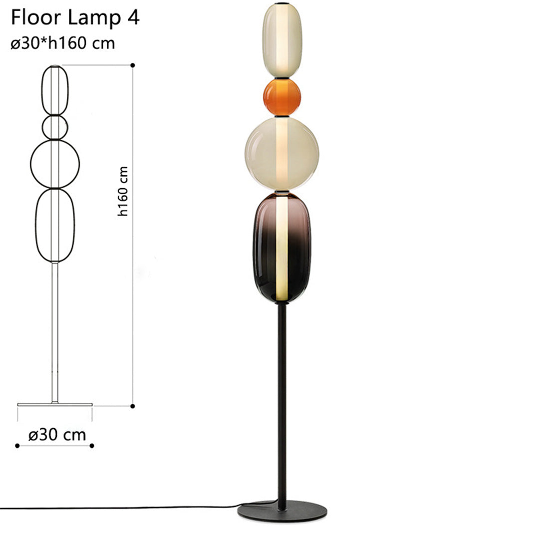 Glass Gourd String Floor Lamp