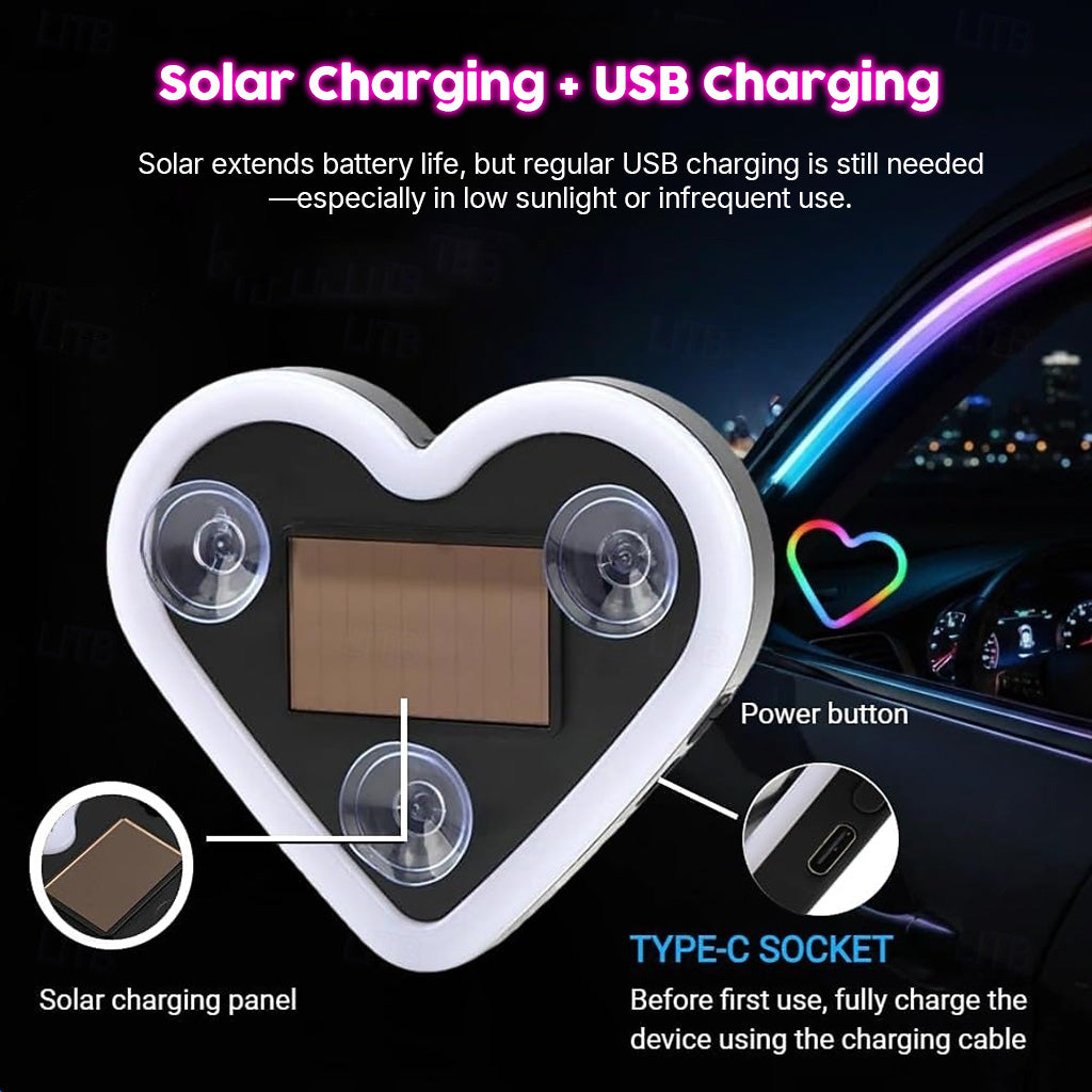 LumiHeart RGB Wireless Car Window Light With Smart Lighting