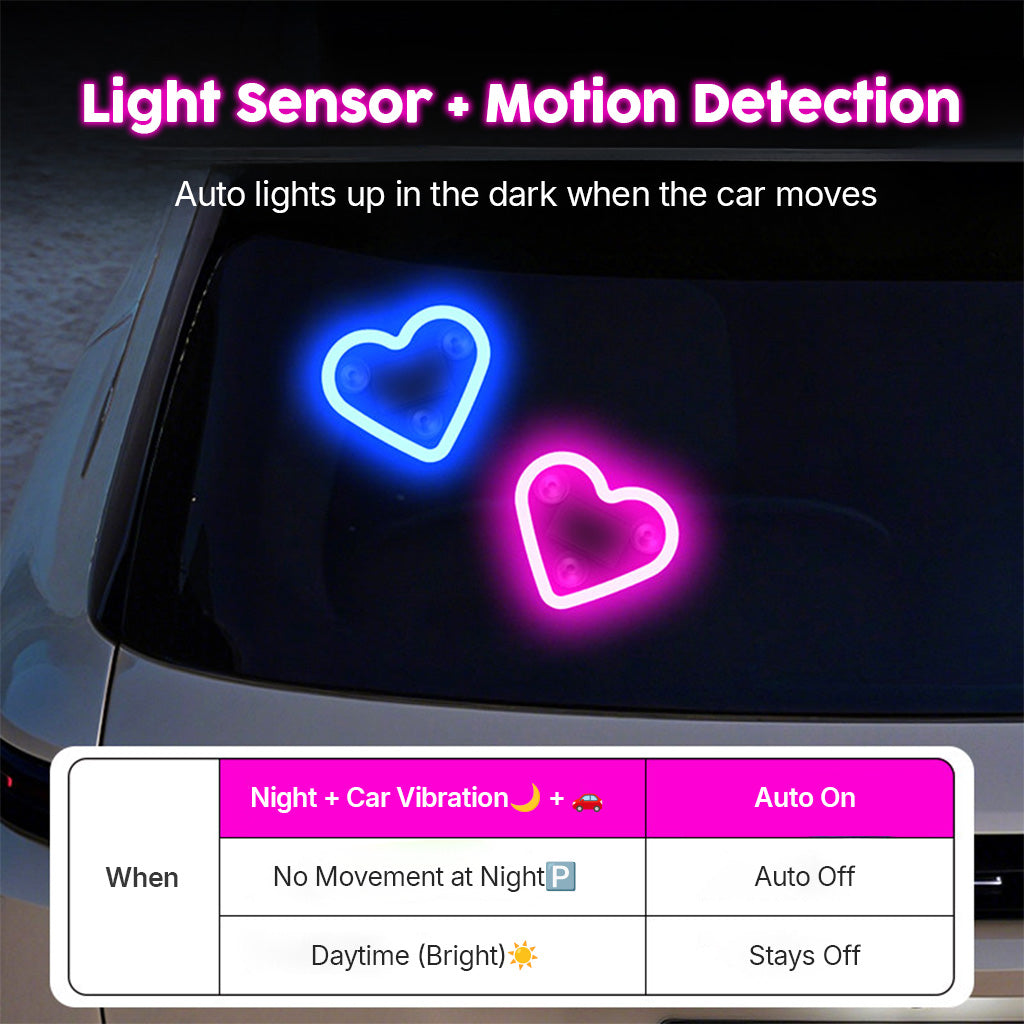 LumiHeart RGB Wireless Car Window Light With Smart Lighting