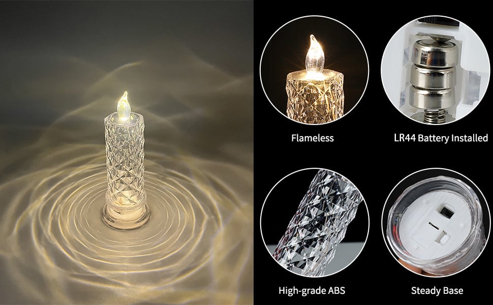 Flameless LED Candles with Christmas Decor