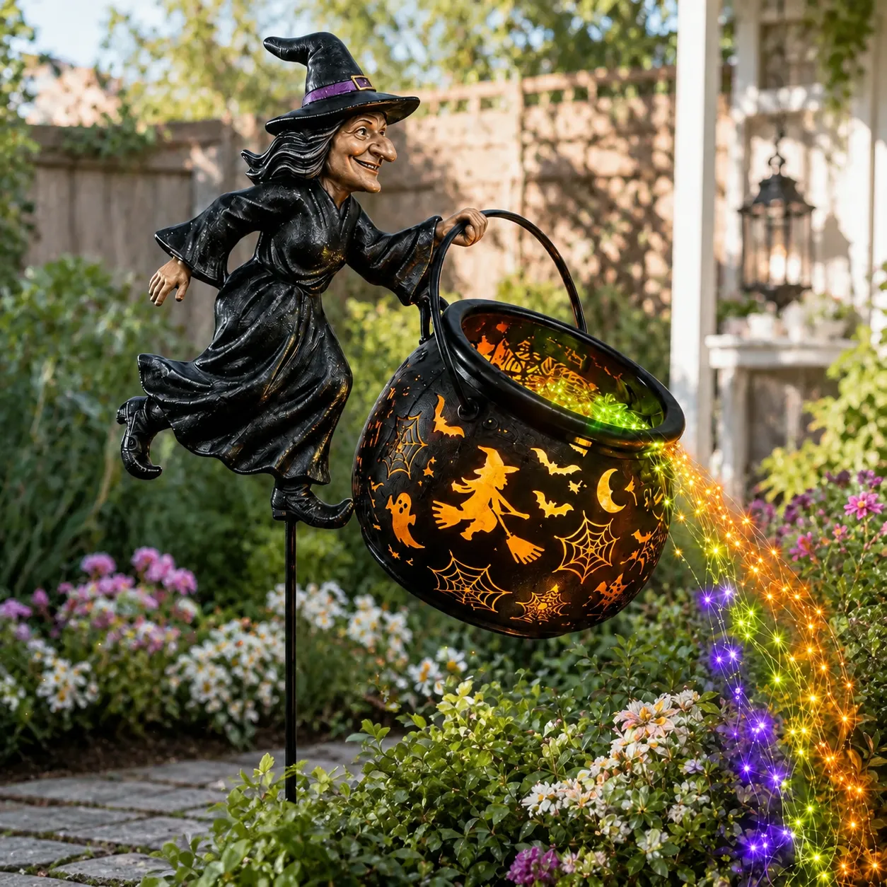 🧙‍♀️Halloween Witch Cauldron Garden Light
