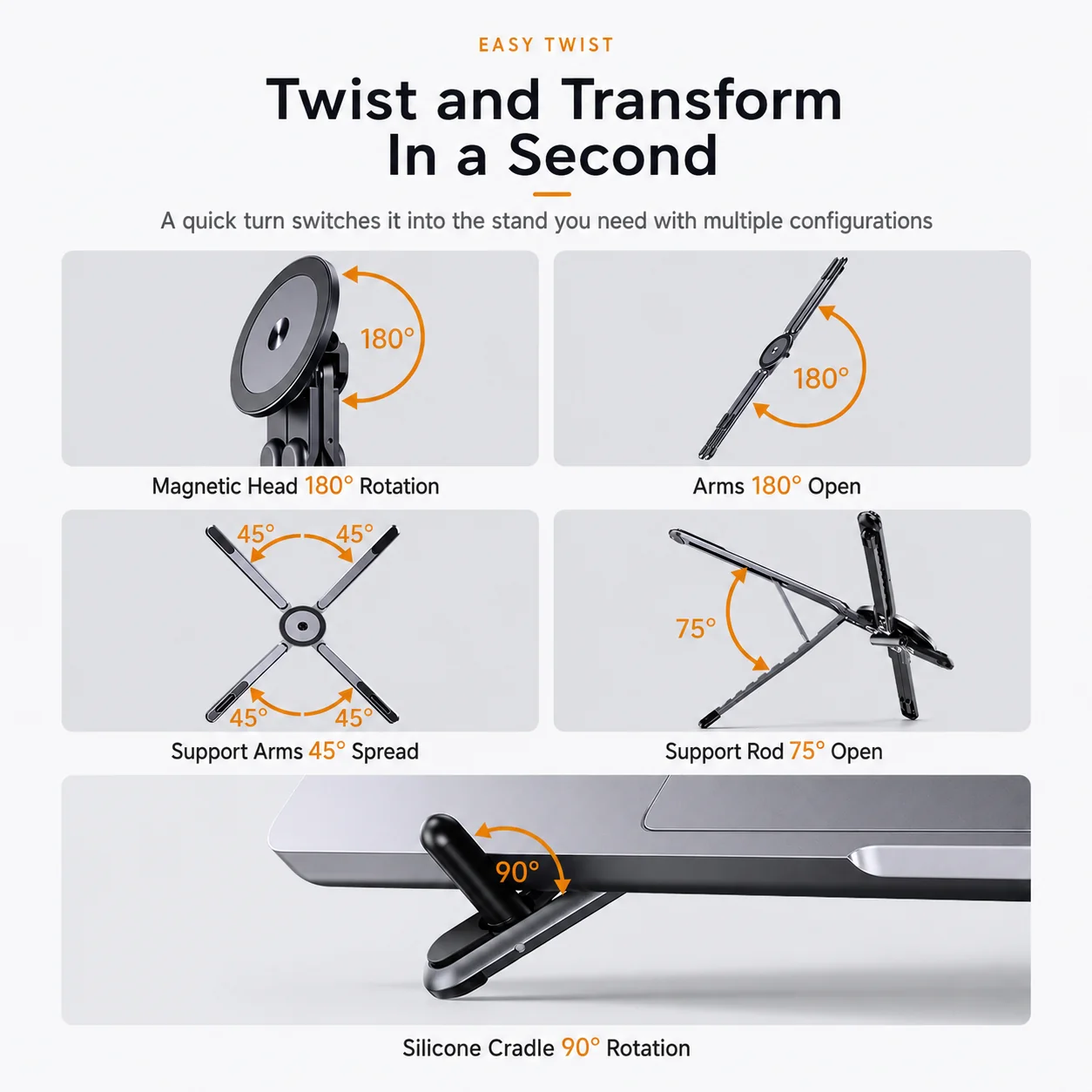 4-in-1 Foldable Magnetic Device Stand