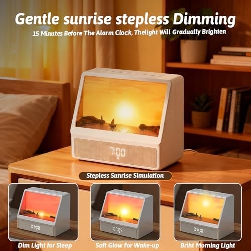 Sunrise Alarm Clock Lamp for Heavy Sleepers with White Noise Machine