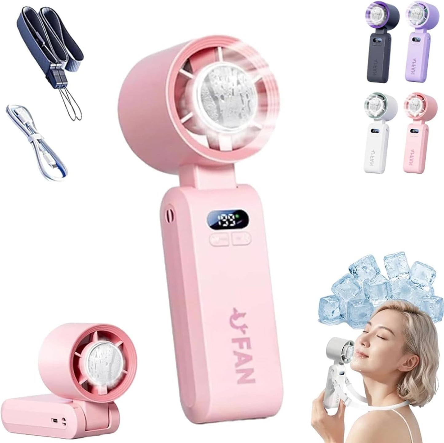 Portable Turbo Mini Fan with Ice Cooling Plate