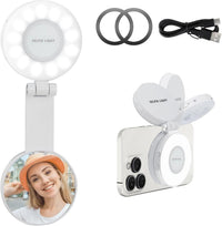 SnapLite Pro – CRI 95+ Magnetic 3-in-1 Selfie Light with Mirror