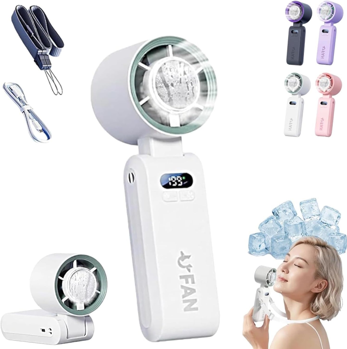 Portable Turbo Mini Fan with Ice Cooling Plate