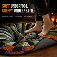 3D Skeleton Vortex Quilted Round Halloween Rug