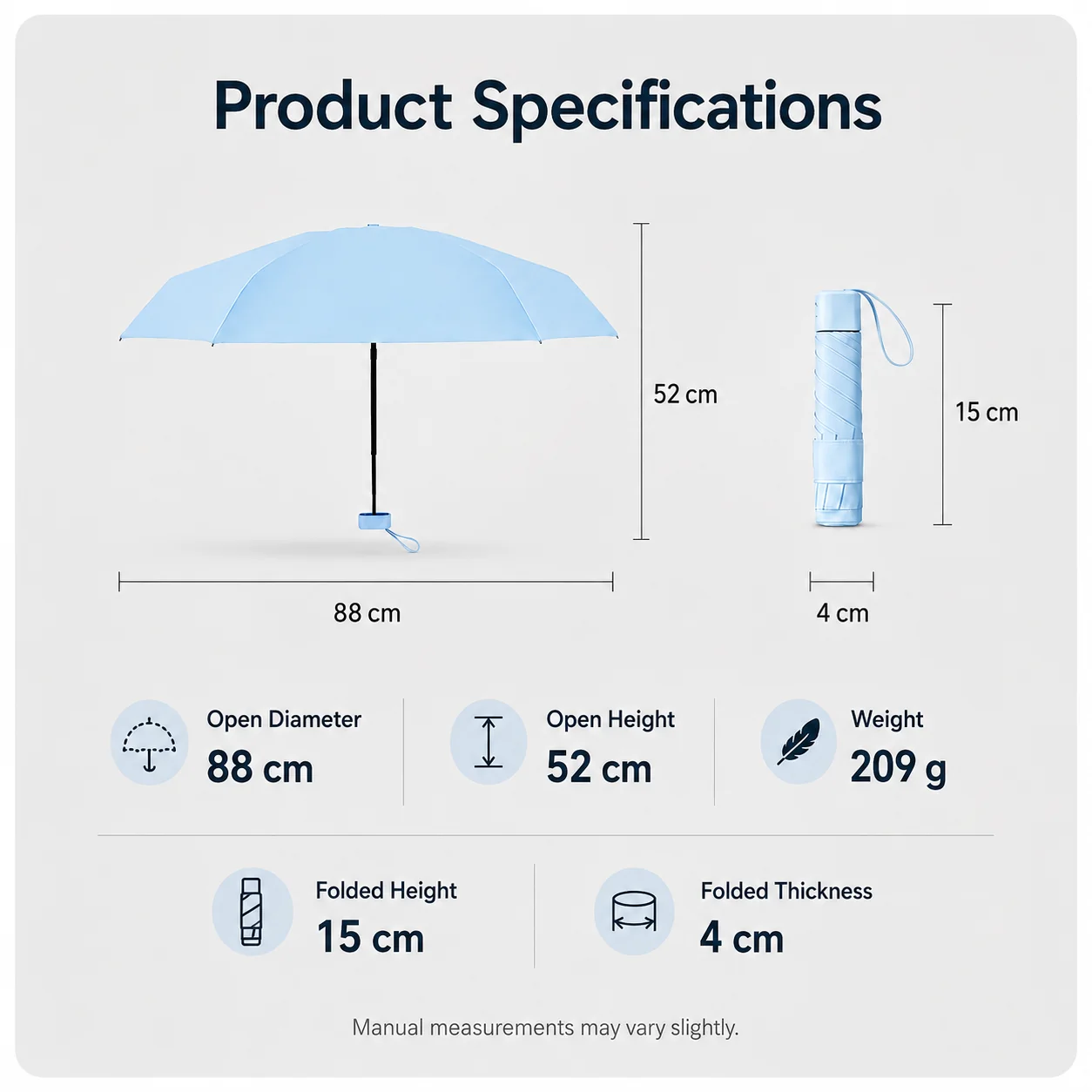 Ultra-Slim Mini Sun & Rain Umbrella – UPF 50+