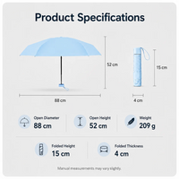 Ultra-Slim Mini Sun & Rain Umbrella – UPF 50+