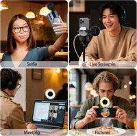 SnapLite Pro – CRI 95+ Magnetic 3-in-1 Selfie Light with Mirror