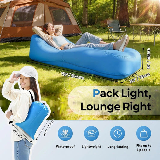 AeroLounge Go – Compact Pump-Free Inflatable Lounger