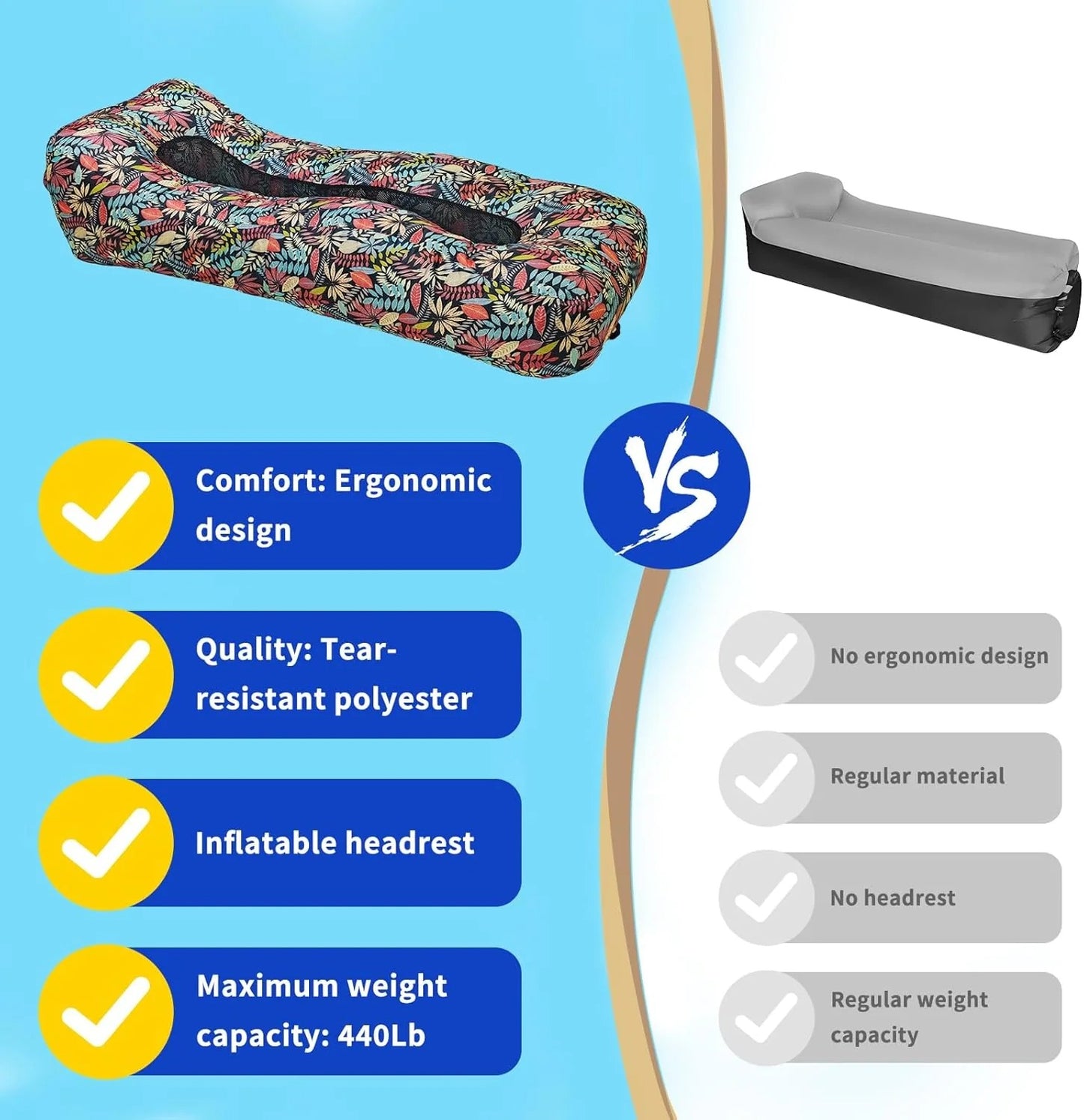 AeroLounge Go – Compact Pump-Free Inflatable Lounger
