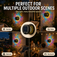 🎁2026 New Arrivals 💥Solar Mandala Wall Light Outdoor Garden Fence Projector Lamp Patio Ambient Decor