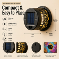 🎁2026 New Arrivals 💥Solar Mandala Wall Light Outdoor Garden Fence Projector Lamp Patio Ambient Decor