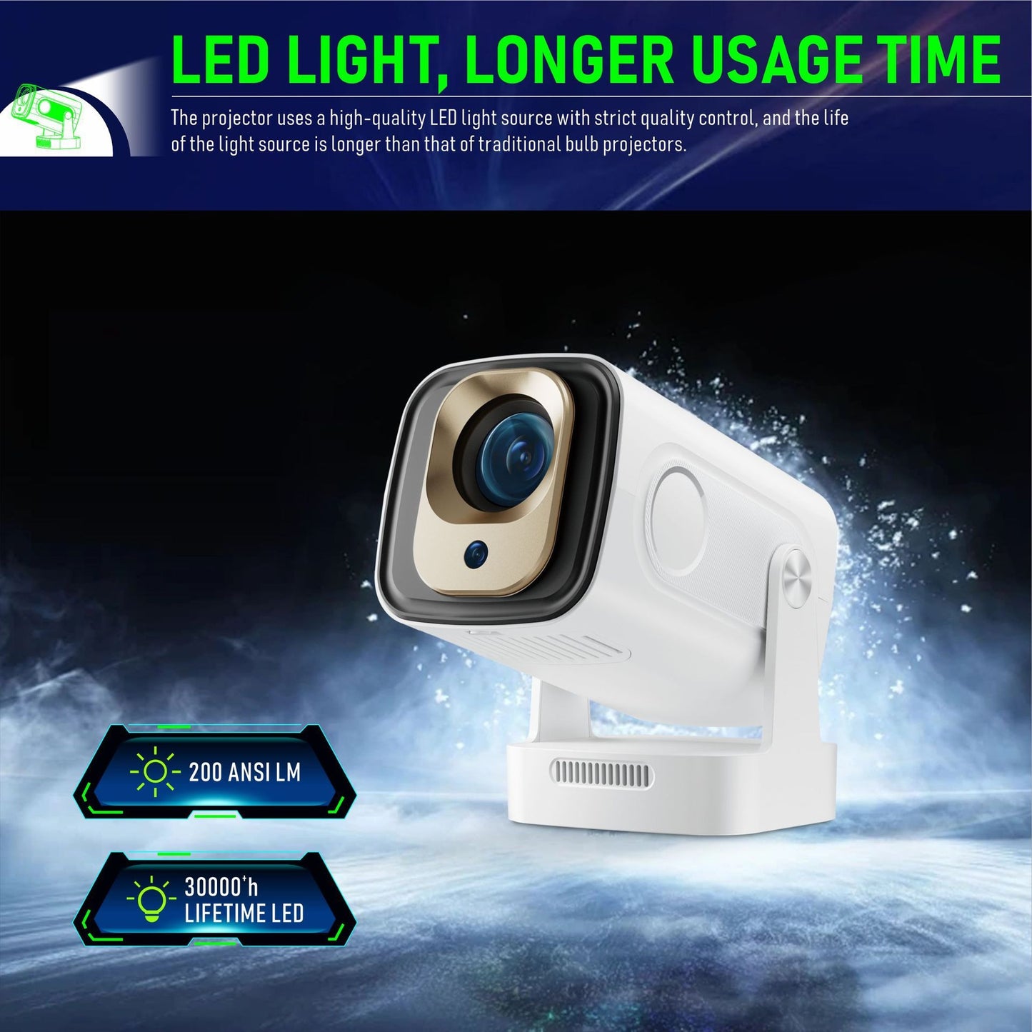 Mini HY260Pro  Portable Projector with Extra Large-Screen Display