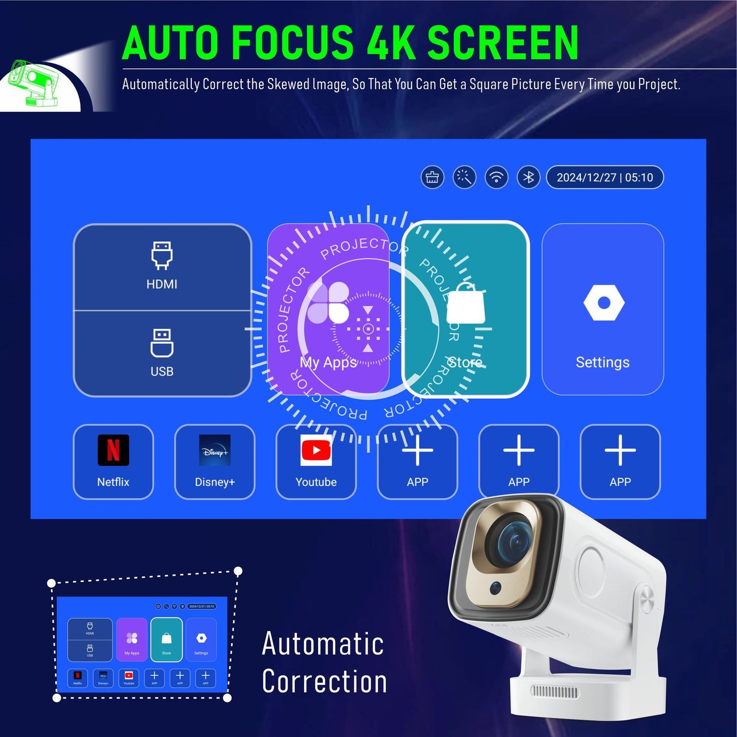 Mini HY260Pro  Portable Projector with Extra Large-Screen Display