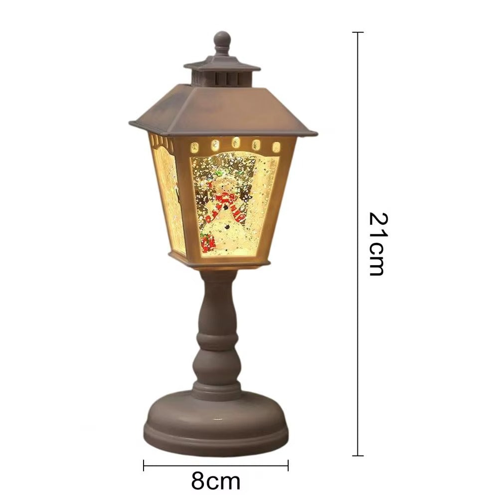 Holiday Tabletop Snow Globe Lantern