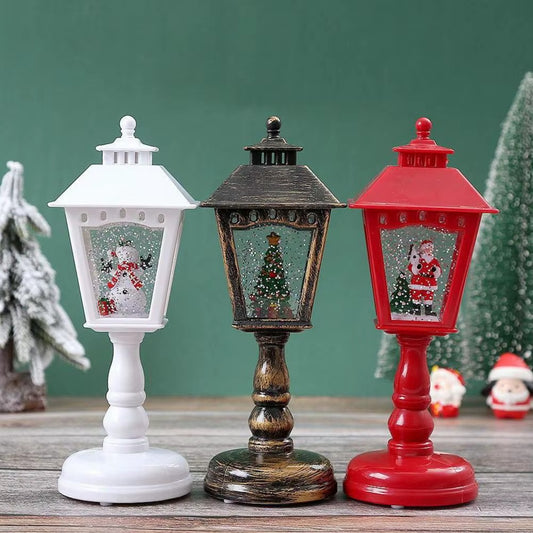 Holiday Tabletop Snow Globe Lantern