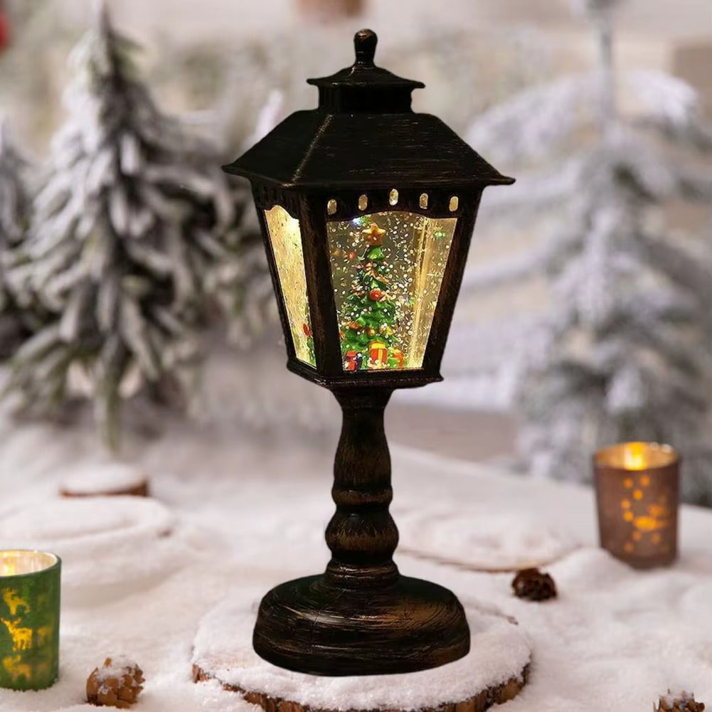 Holiday Tabletop Snow Globe Lantern