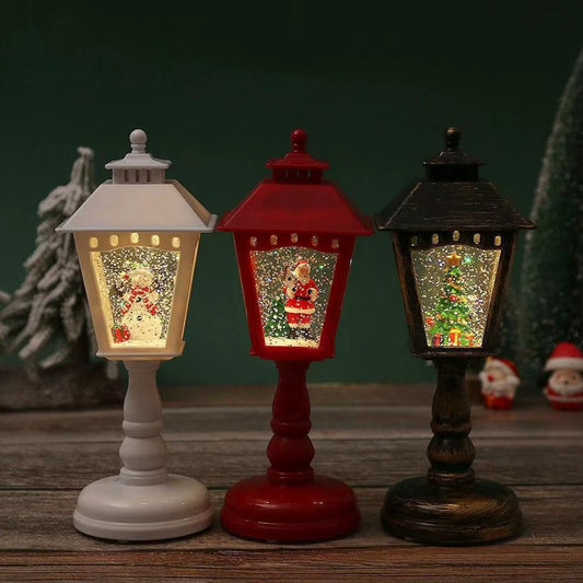 Holiday Tabletop Snow Globe Lantern
