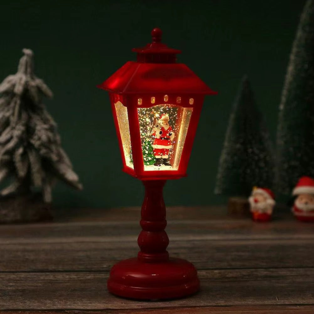 Holiday Tabletop Snow Globe Lantern