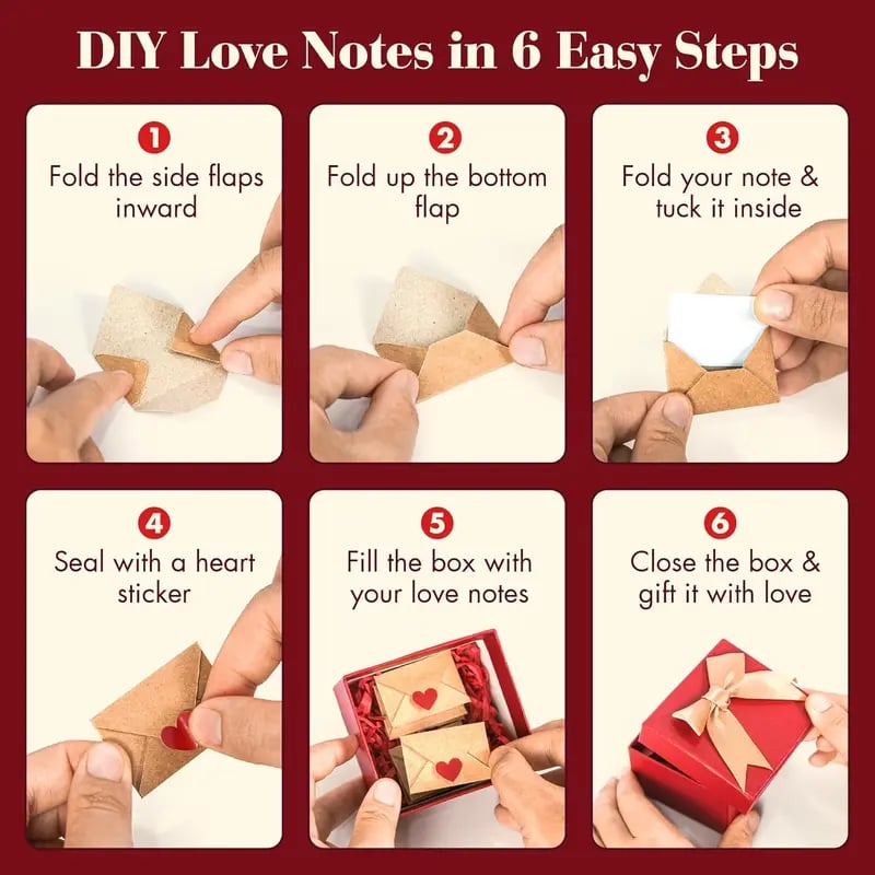 💌DIY Love Notes Box - Mini Blank Cards & Envelopes