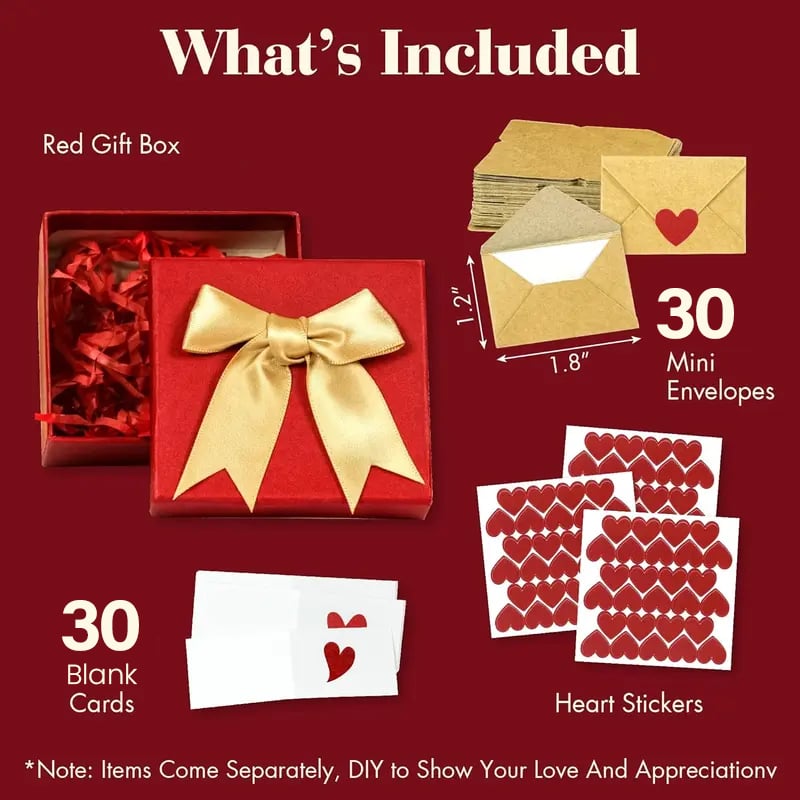 💌DIY Love Notes Box - Mini Blank Cards & Envelopes