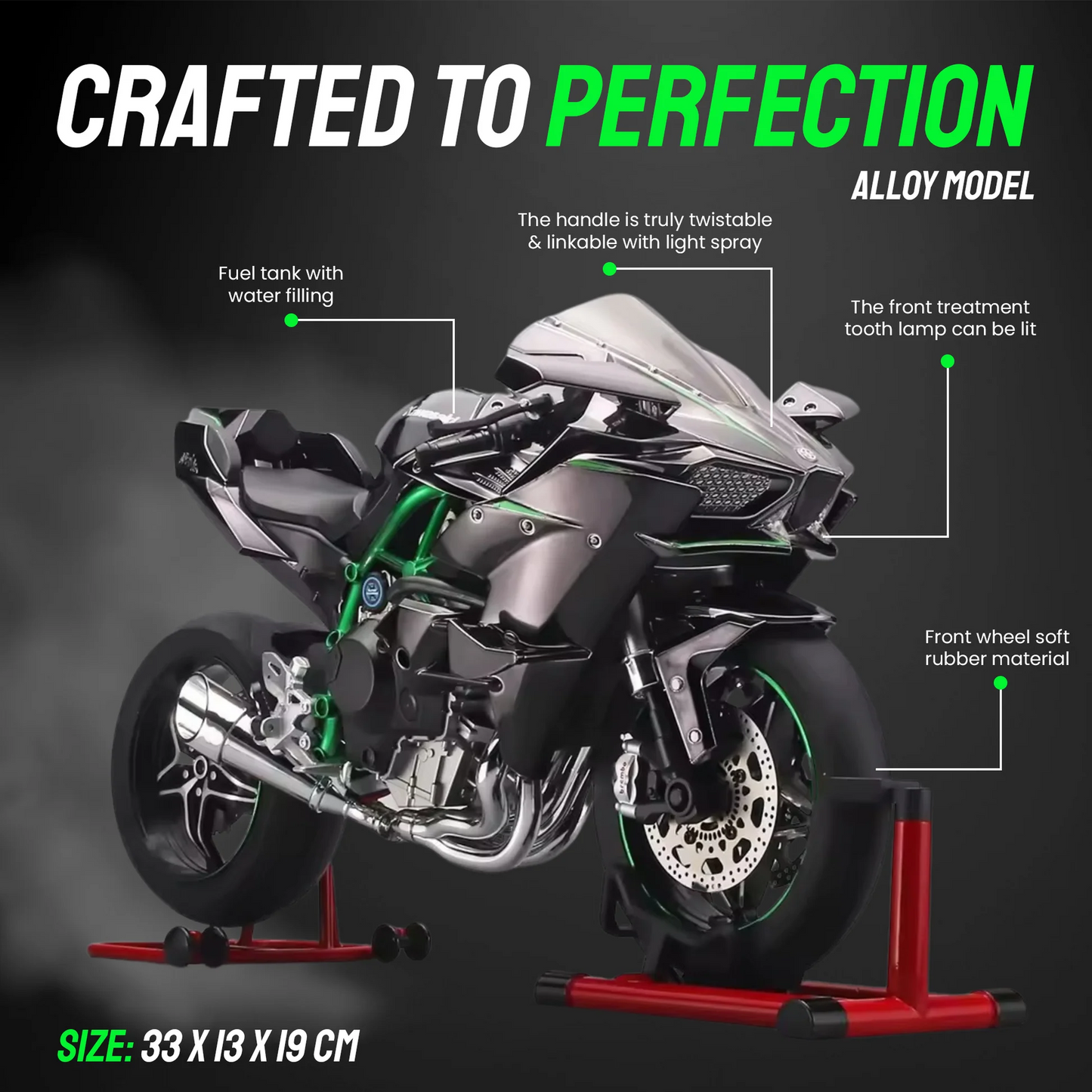 1:6 Kawasak Ninja H2R - With Smoke
