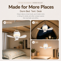 Portable Rechargeable Hanging Fan Light for Indoor & Outdoor Use