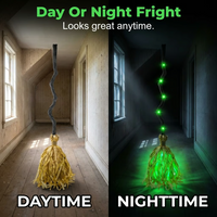 Animated Halloween Witch Broom with Lights, Sound and Motion Decor