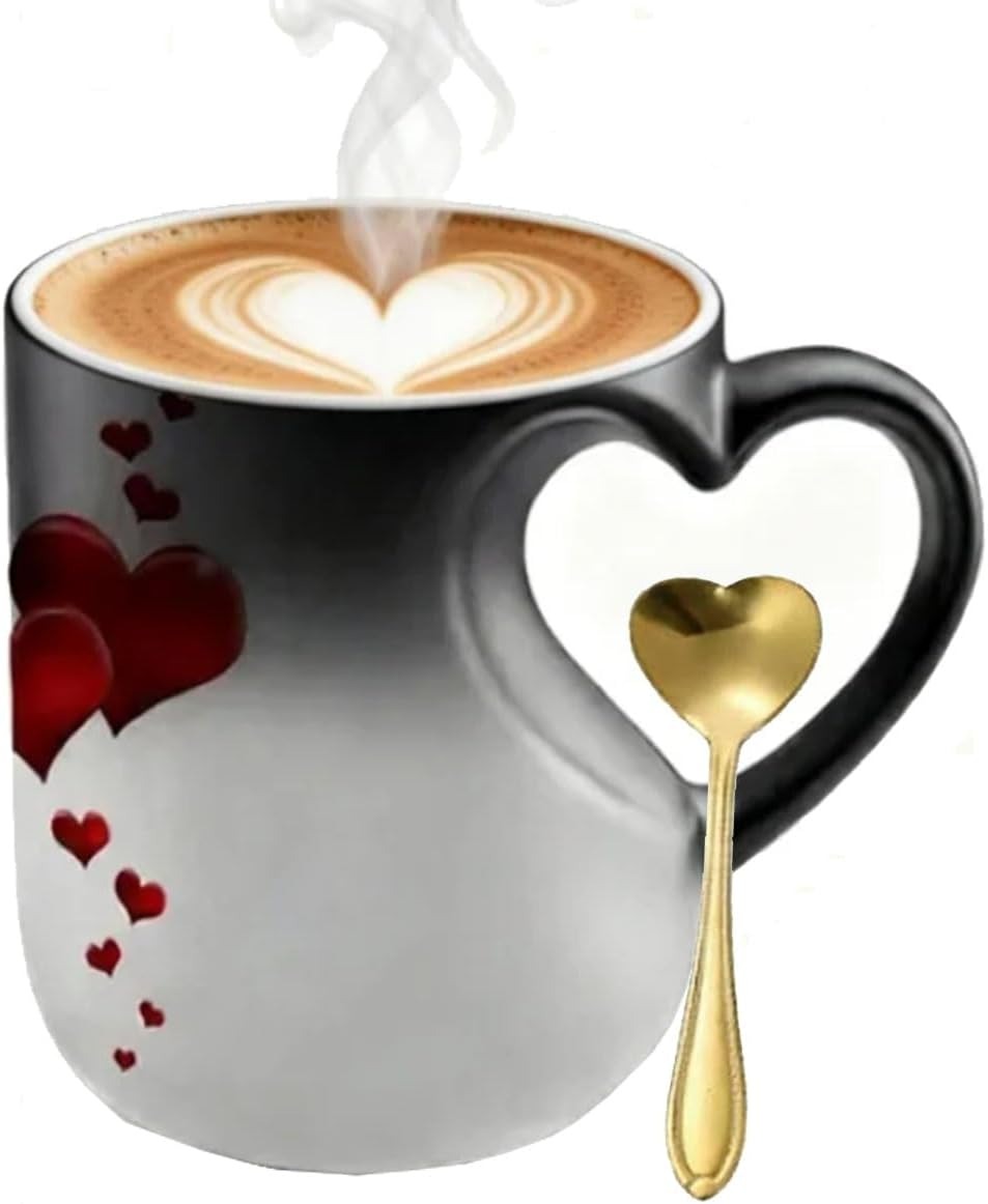 Heart-shaped Color-changing Ceramic Mug(Free ❤Spoon)