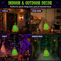 Animated Halloween Witch Broom with Lights, Sound and Motion Decor