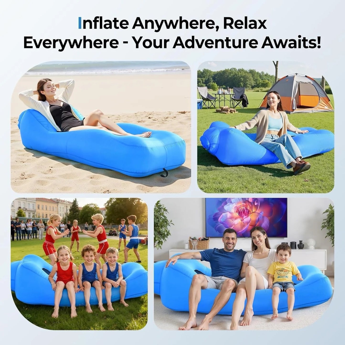 AeroLounge Go – Compact Pump-Free Inflatable Lounger